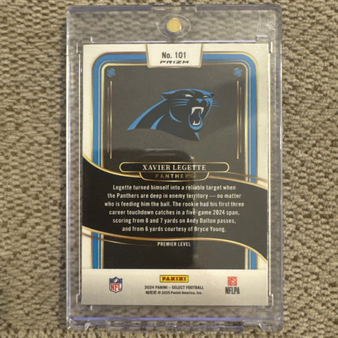2024 Select Xavier Legette Premier Level #101 Red & Blue Shock Prizm Panthers RC