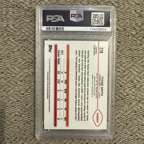 2024 Topps Chrome Sapphire - Tykee Smith RC Gold /50 - Buccaneers PSA 9