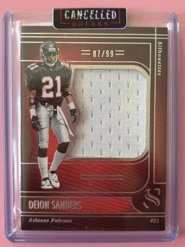 2025 Panini Silhouette Deion Sanders #SS-DSS Silhouettes Patch /99 Falcons 🔥