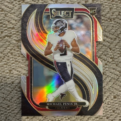 Michael Penix Jr 2024 Select 110 Die-Cut Silver Prizm Premier Level RC Falcons