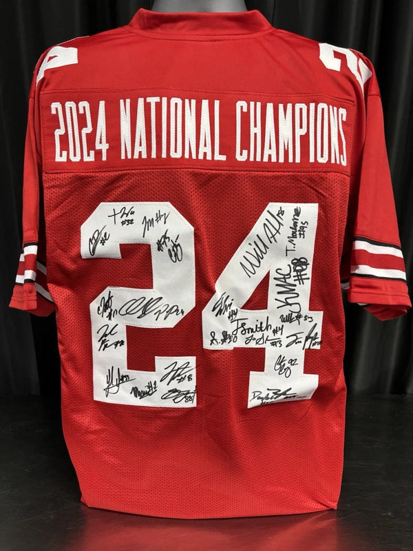 Ohio State Buckeyes 2024 National Champions Team Signed Jersey 24 Signatures