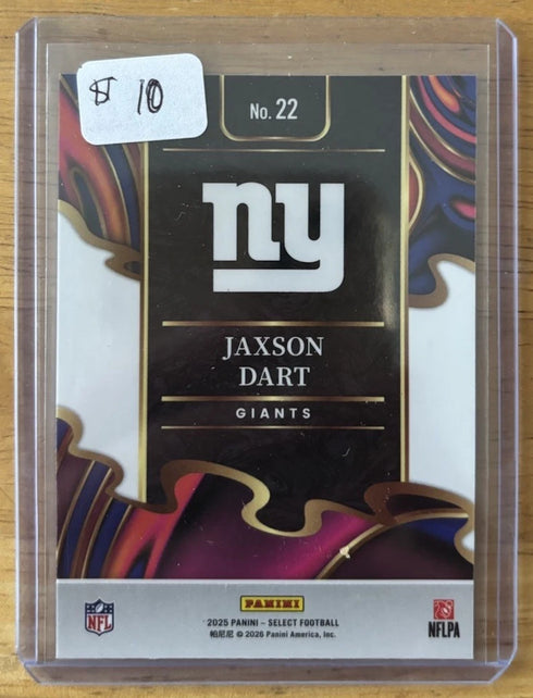 Panini 2025 Select Phenomenon Jaxson Dart #22 New York Giants NFL Insert Card