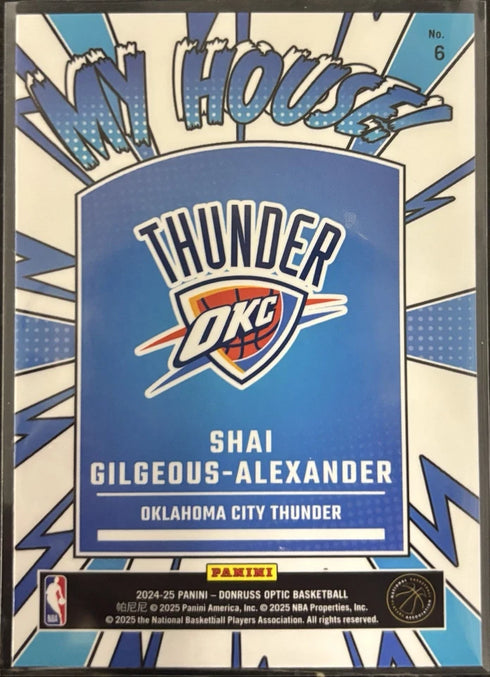 2024-25 Panini Donruss Optic - My House Shai Gilgeous-Alexander #6