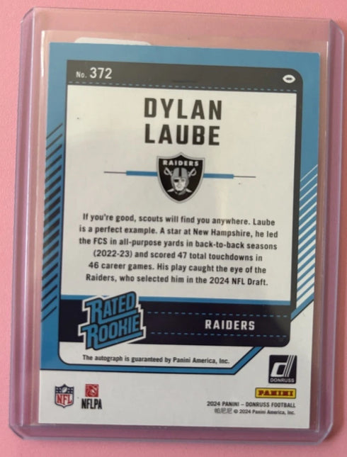 2024 Panini Donruss - Rated Rookie Green Autographs #372 Dylan Laube (AU, RC)