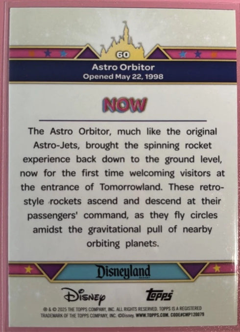Topps 2025 Disneyland 70th Then & Now #60 Astro Orbitor Rainbow Foil