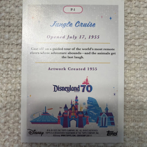 2025 Topps Disneyland 70th Anniversary Poster Jungle Cruise Rainbow Foil #P-1
