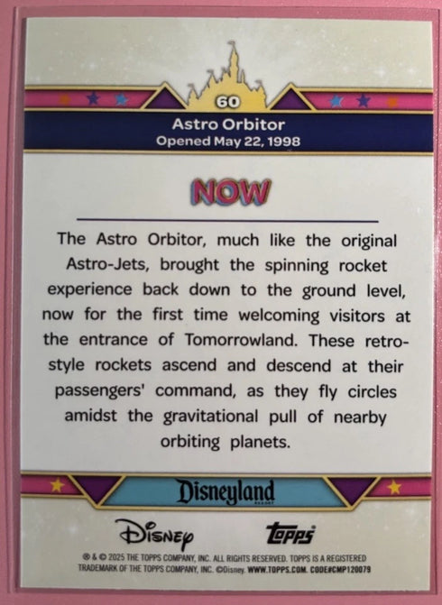 Topps 2025 Disneyland 70th Then & Now #60 Astro Orbitor Rainbow Foil