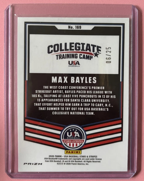 Max Bayles 2026 Panini Stars & Stripes Green Prizm #169