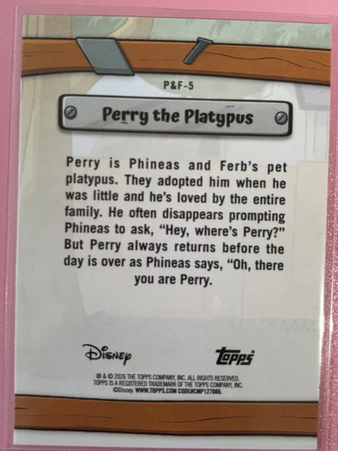 2026 Topps Disney Neon - Phineas and Ferb - Perry the platypus p&f -5