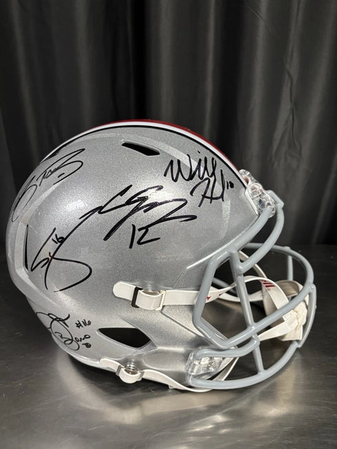 OSU Buckeyes Jones Krenzel Howard Miller Barrett QBs Signed Replica Helmet Swau