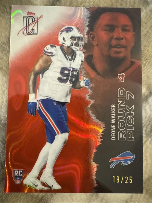 2025 Topps Signature Class Deone Walker RED LAVA /25 RC Rookie Buffalo Bills 205