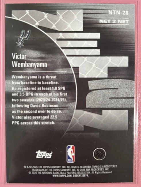 2025-26 Topps NBA Hoops Victor Wembanyama Net 2 Net Silver Holofoil Spurs