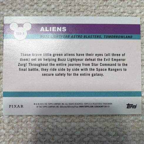 Aliens 2025 Topps Disneyland 70th Anniversary #T55-3 Topps Disneyland Icons Foil