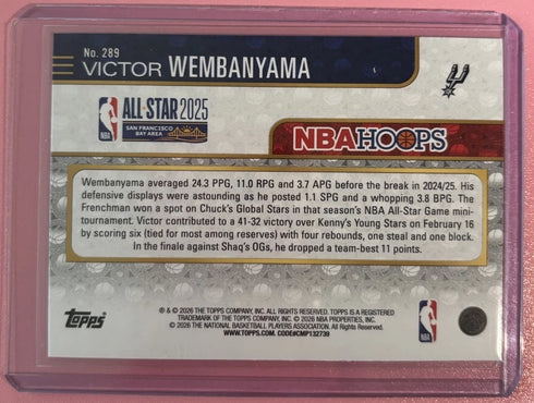 Topps NBA Hoops Victor Wembanyama All-Star 2025 Hologram #289 SAS