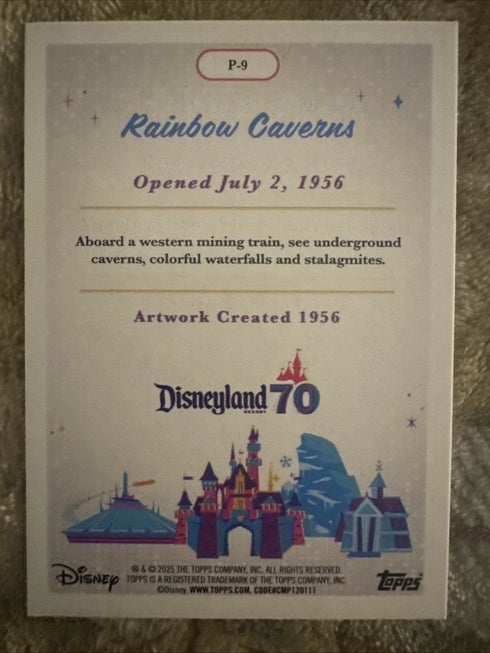 Topps Disneyland 70th Foil Posters P-9 Rainbow Caverns Card