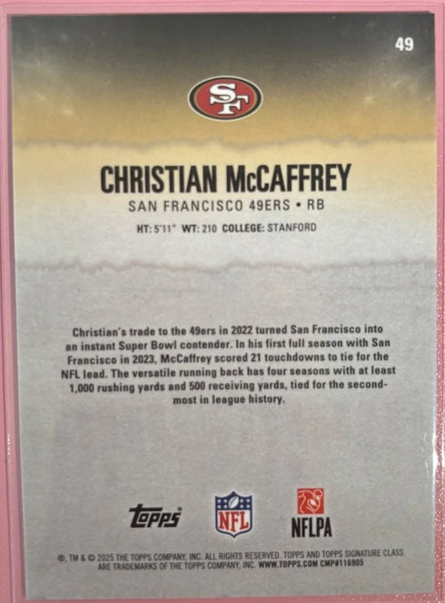 Topps Signature Class Round 1 Pick 8 Christian McCaffrey #49 /50