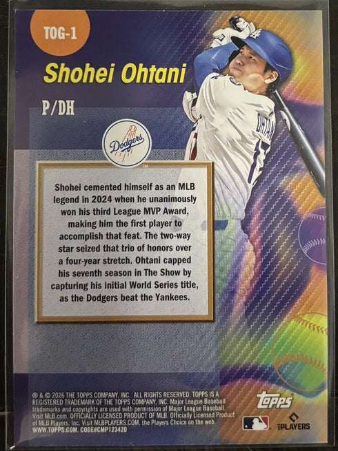 2026 Topps Series 1 - Titans of the Game Shohei Ohtani #TOG-1 Dodgers