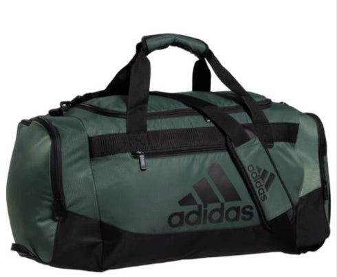 ADIDAS Green Defense 2 Medium Duffel Ventilated Gym Bag Outside Zip Pockets NWT