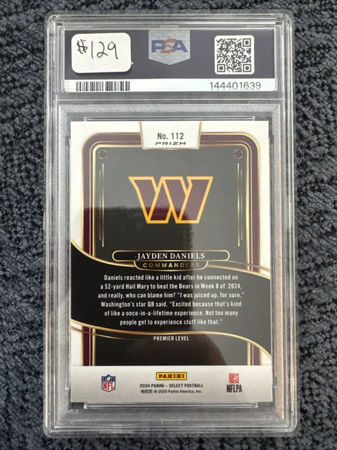2024 Select Black & Gold Shock, Jayden Daniels RC #112 PSA 10