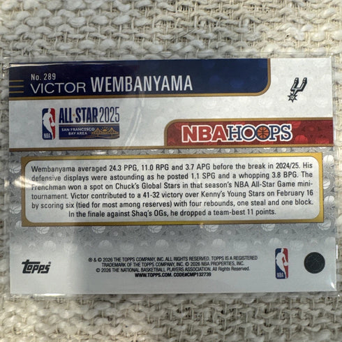 VICTOR WEMBANYAMA 2025-26 Topps NBA Hoops Foil All Star Border 289