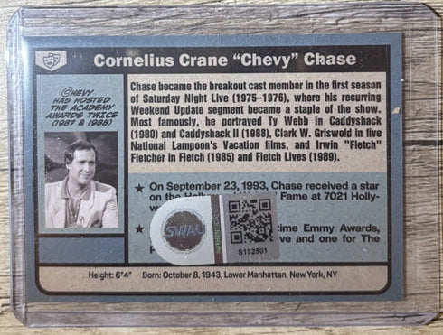 Chevy Chase Signed Ty Webb Autograph Card Bushwood Caddyshack SWAU COA