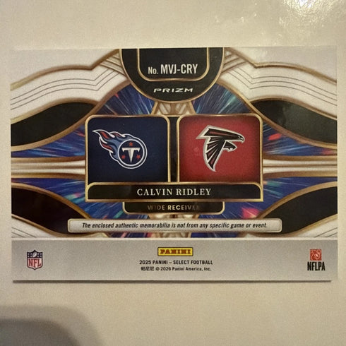 2025 Panini Select Calvin Ridley RED Prizm Multiverse 2 Patch Titans Falcons