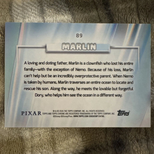2026 Topps Chrome Disney Marlin RayWave Refractor #89