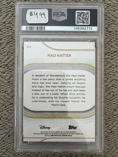 2025 Topps Chrome Disney Mad Hatter PSA 10 Purple Refractor #/75 GEM MINT 10