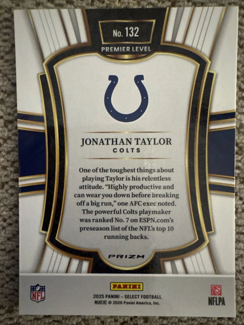 2025 Panini Select - Premier Level Jonathan Taylor #132 Silver Prizm