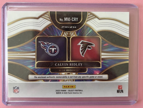 Calvin Ridley 2025 Panini Select Multiverse Jerseys Dual Patch Red SP #MVJ-CRY