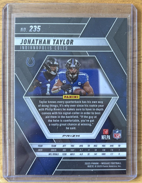 2025 Panini Mosaic Jonathan Taylor Honeycomb Prizm Colts #235