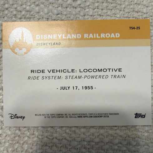 2025 Topps Disneyland 70th Locomotive Rainbow Foil T54-25