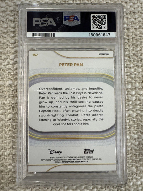 2025 TOPPS CHAOME DISNEY PETER РАN #157 REFRACTOR PSA 9