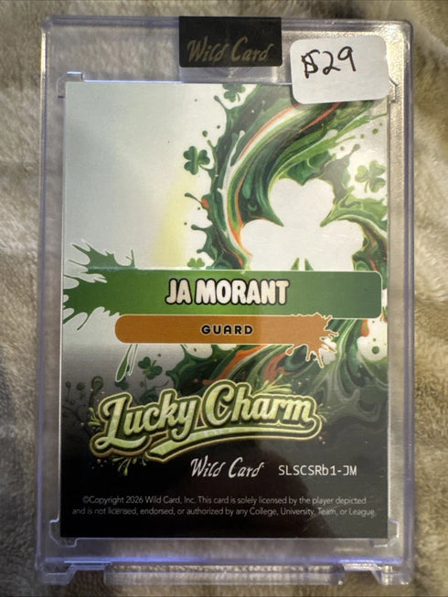 2026 Wild Card Lucky Charm Ja Morant 1 of 1 Gizzlies Basketball 3 Leaf Clover