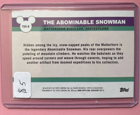2025 Topps Disneyland 70th Anniversary Abominable Snowman Rainbow Foil #T55-8