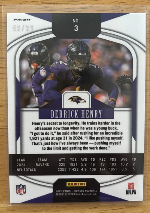 Panini 2025 Honors Derrick Henry Baltimore Ravens #3 /99