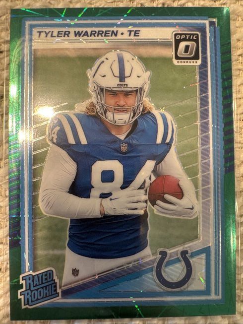 Panini 2025 Donruss Optic Tyler Warren #234 Rated Rookie Green Colts