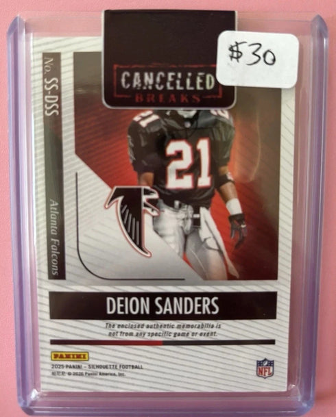 2025 Panini Silhouette Deion Sanders #SS-DSS Silhouettes Patch /99 Falcons π₯