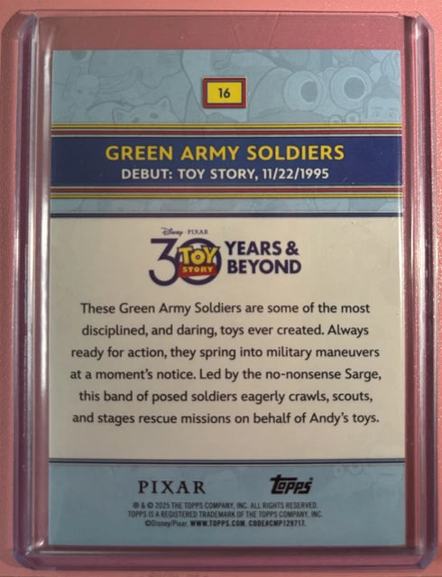 2025 Topps 30 Year of Toy Story Green Army Soldiers Aqua /75 #16