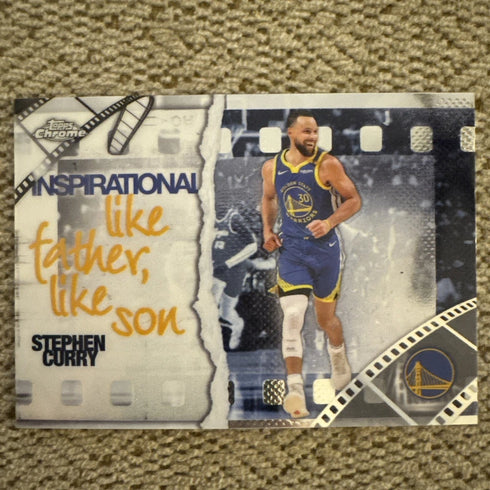 2025 Topps Chrome Stephen Curry Inspirational Like Father Like Son Warriors IP-2