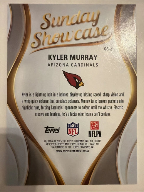 Topps 2025 Signature Class Sunday Showcase Kyler Murray Arizona Cardinals #SS-21
