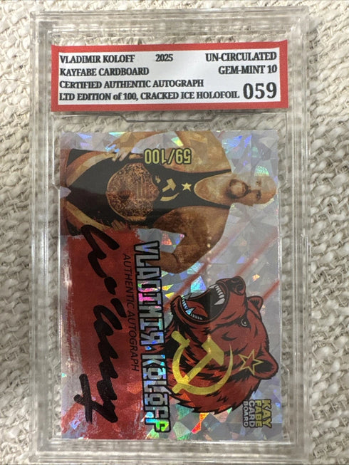 2025 KayfabeVladimir Koloff Signed Mint 10 CrackedI Ice Certified Auto