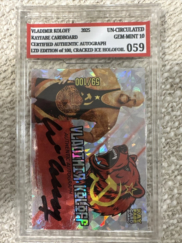 2025 KayfabeVladimir Koloff Signed Mint 10 CrackedI Ice Certified Auto