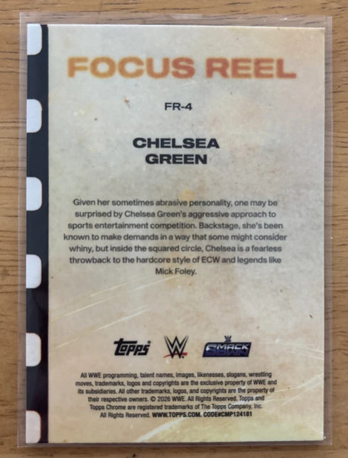 Chelsea Green 2026 Topps Chrome WWE Focus Reel FR-4