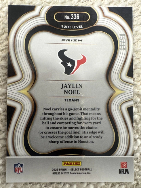 2025 Panini Select - Suite Level Jaylin Noel #336 Gold Prizm /10 (RC)