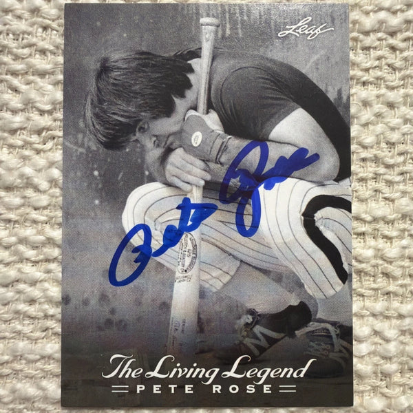 AUTOGRAPHED PETE ROSE 2012 LEAF THE LIVING LEGEND #4 TRADING CARD w/ JSA COA