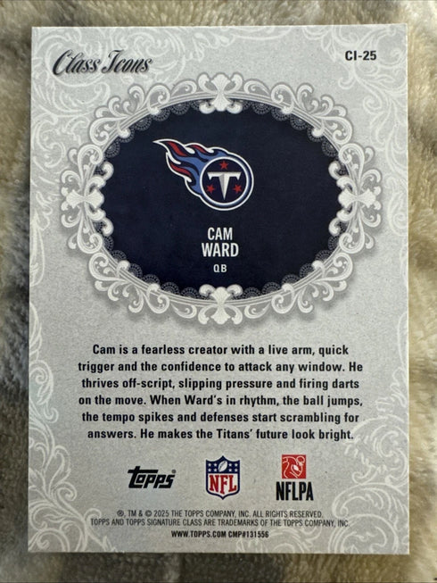 2025 Topps Signature Cam Ward RC Class Icons #CI-25 Tennessee Titans