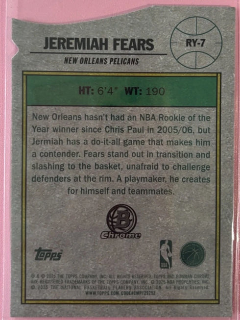 Topps Bowman 2025 Rookie Favorites Purple /199 Jeremiah Fears