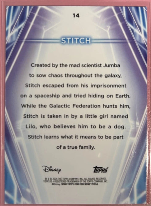 2026 Topps Disney Neon Stitch #14 Diamante Parallel