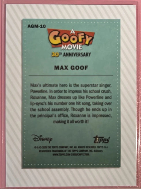 2026 Topps Disney Neon A Goofy Movie 30th Anniversary Max Goof Card #AGM-10